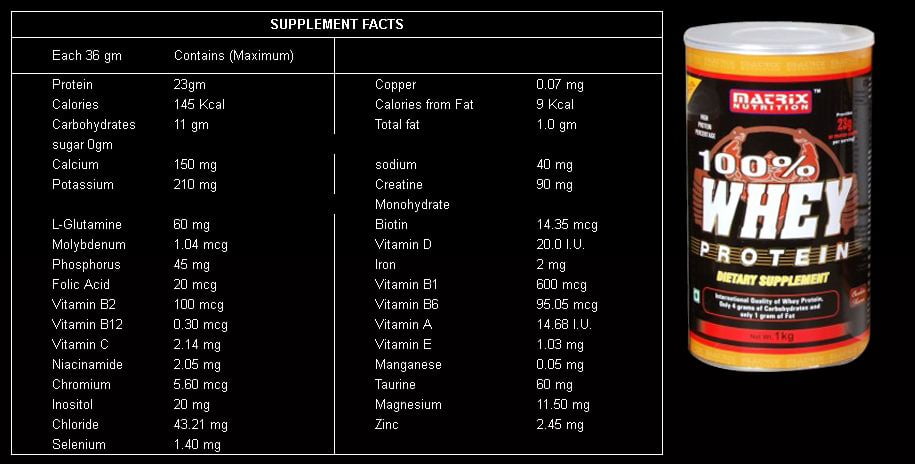 matrix nutrition 100 percent whey protein review